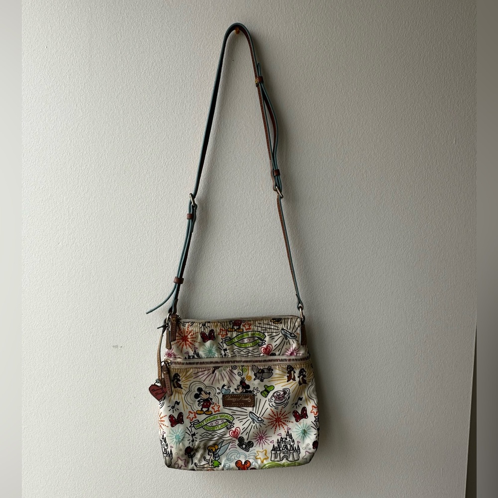 Dooney and Bourke Disney Parks White Sketch Character Cross Body Purse - Picture 2 of 16
